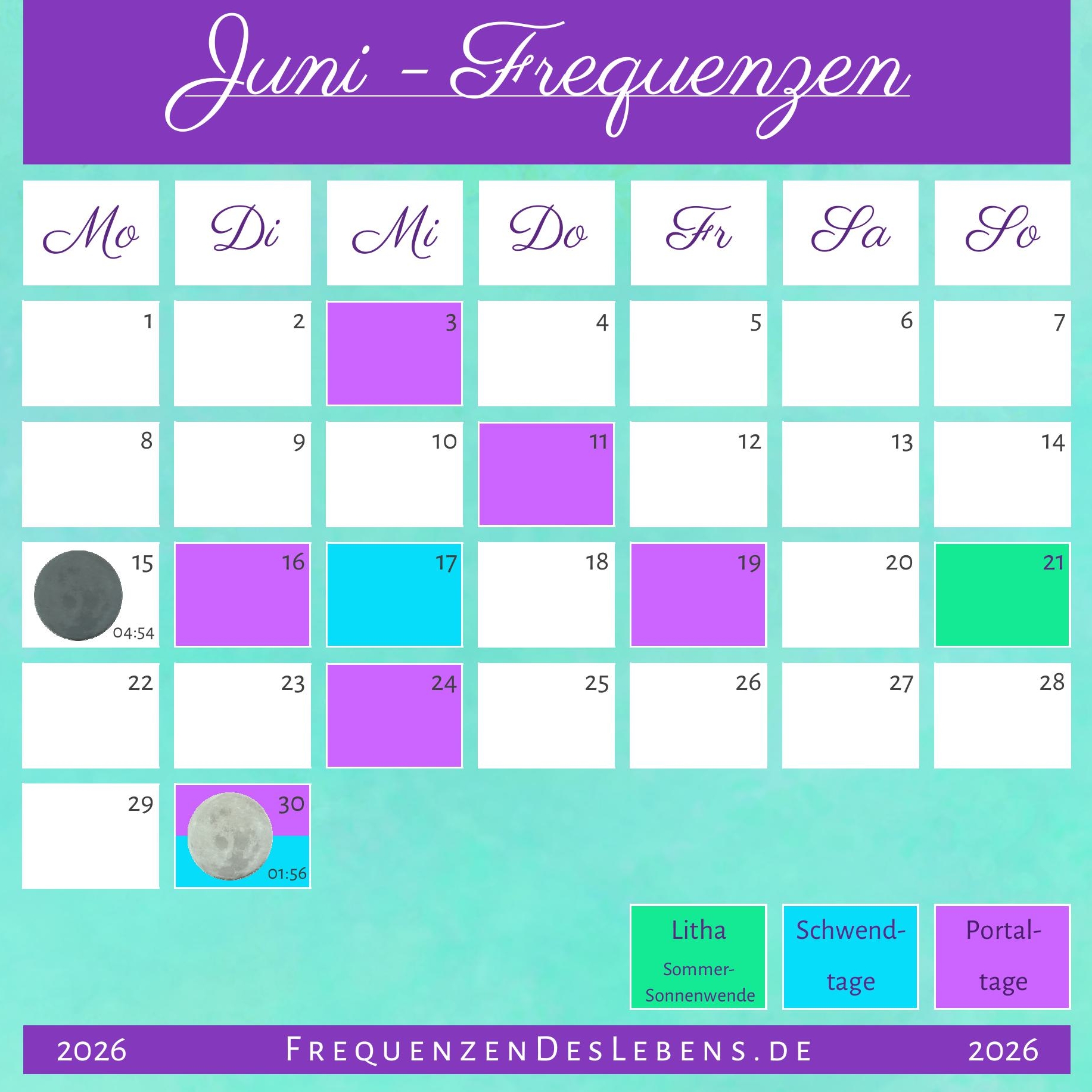 Frequenzen des Monats Juni 2026